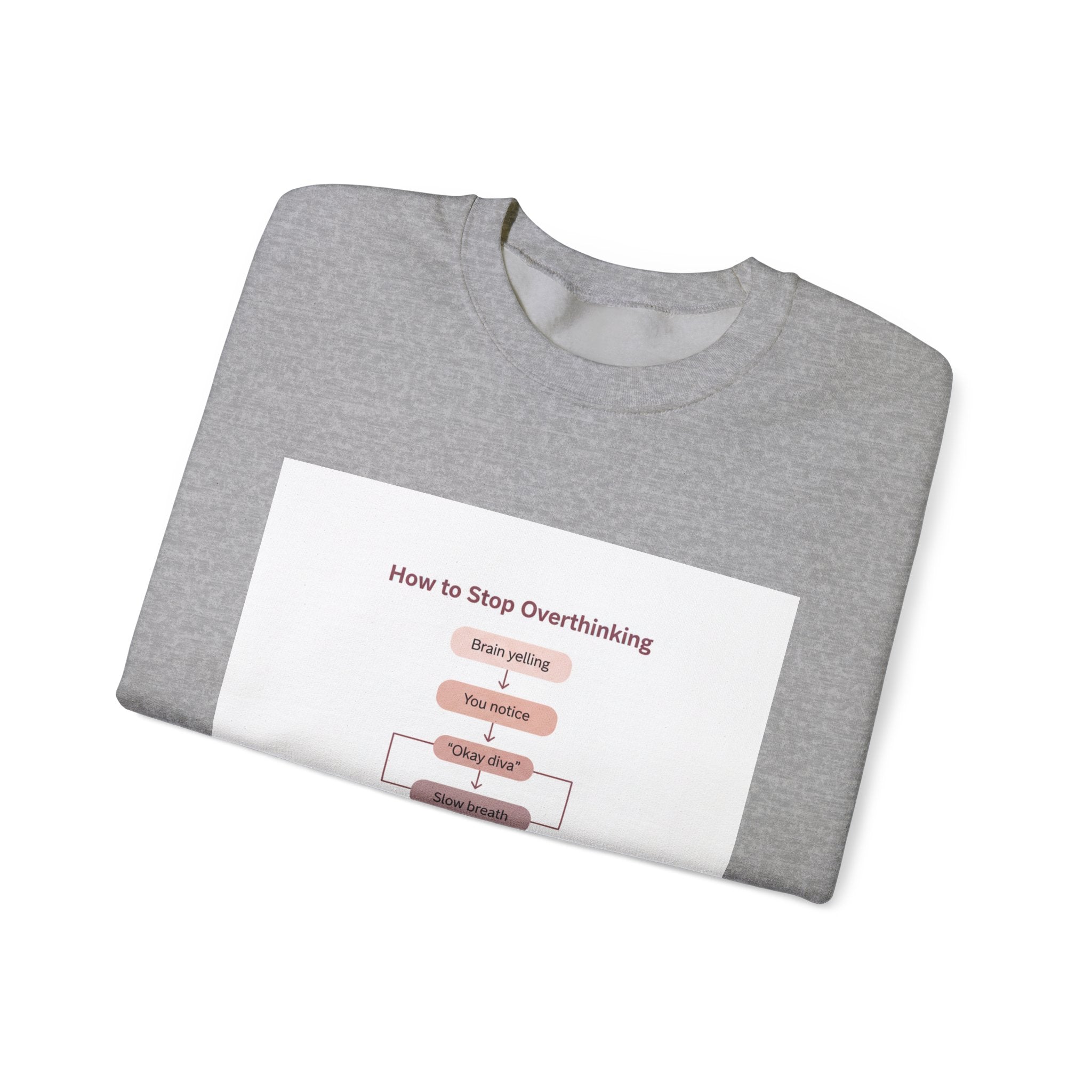 How to Stop Overthinking Flowchart Sweatshirt | Chart Humor, Nerd Diagram