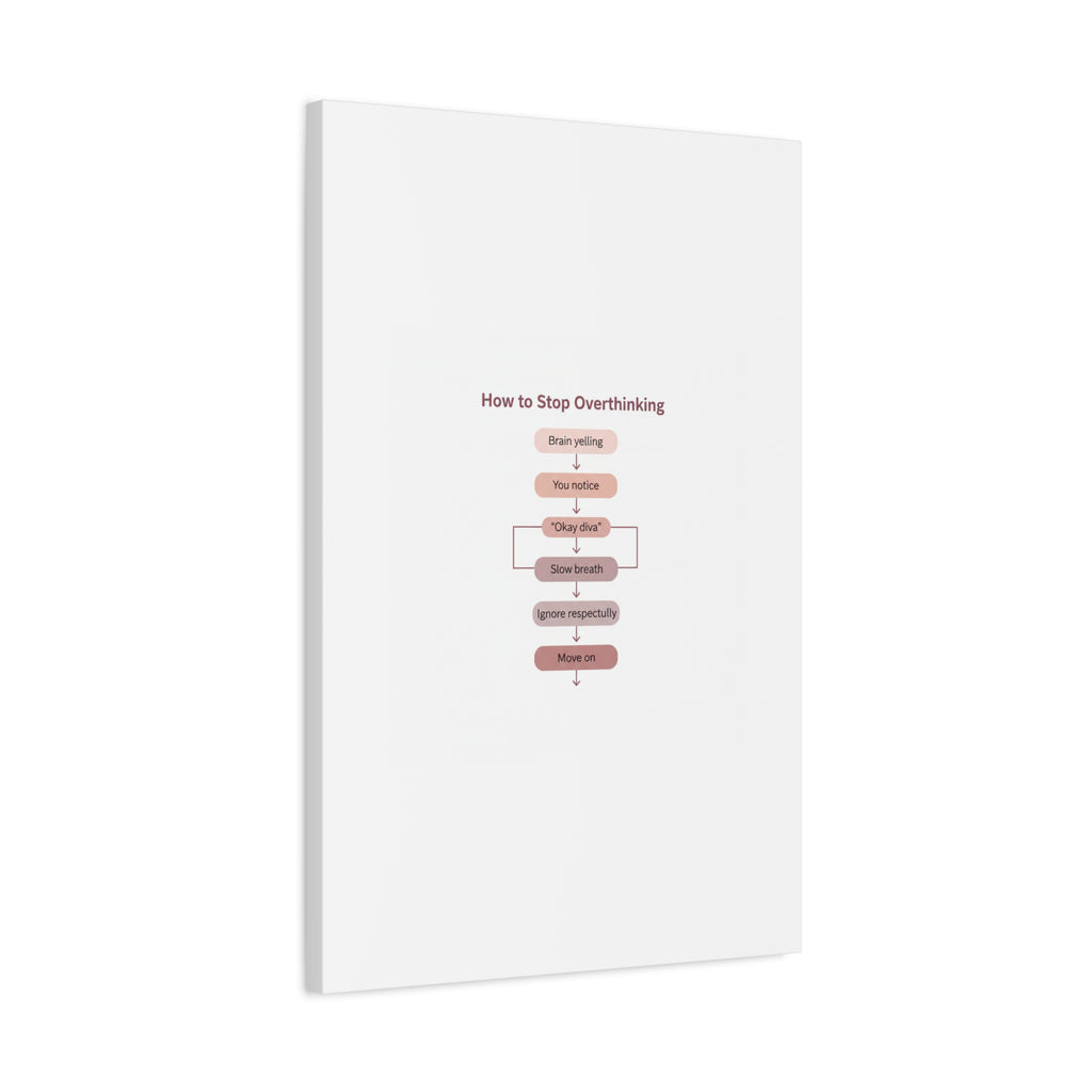 How to Stop Overthinking Canvas, Graphic Diagram Flowchart, Nerd Humor