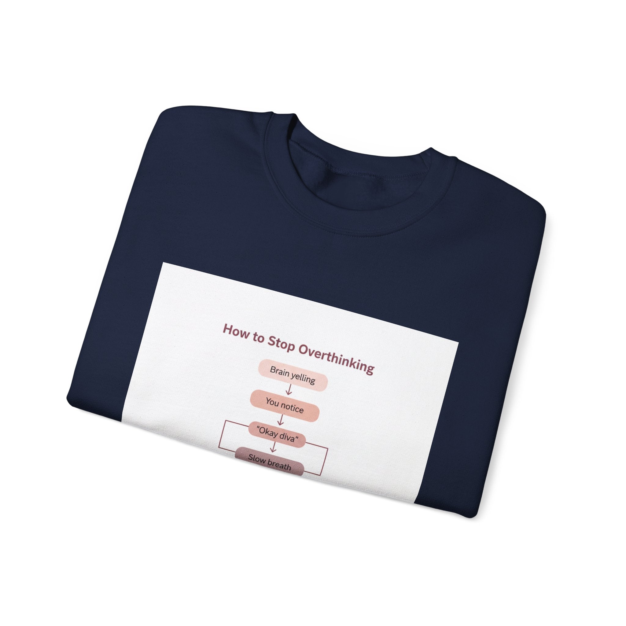 How to Stop Overthinking Flowchart Sweatshirt | Chart Humor, Nerd Diagram