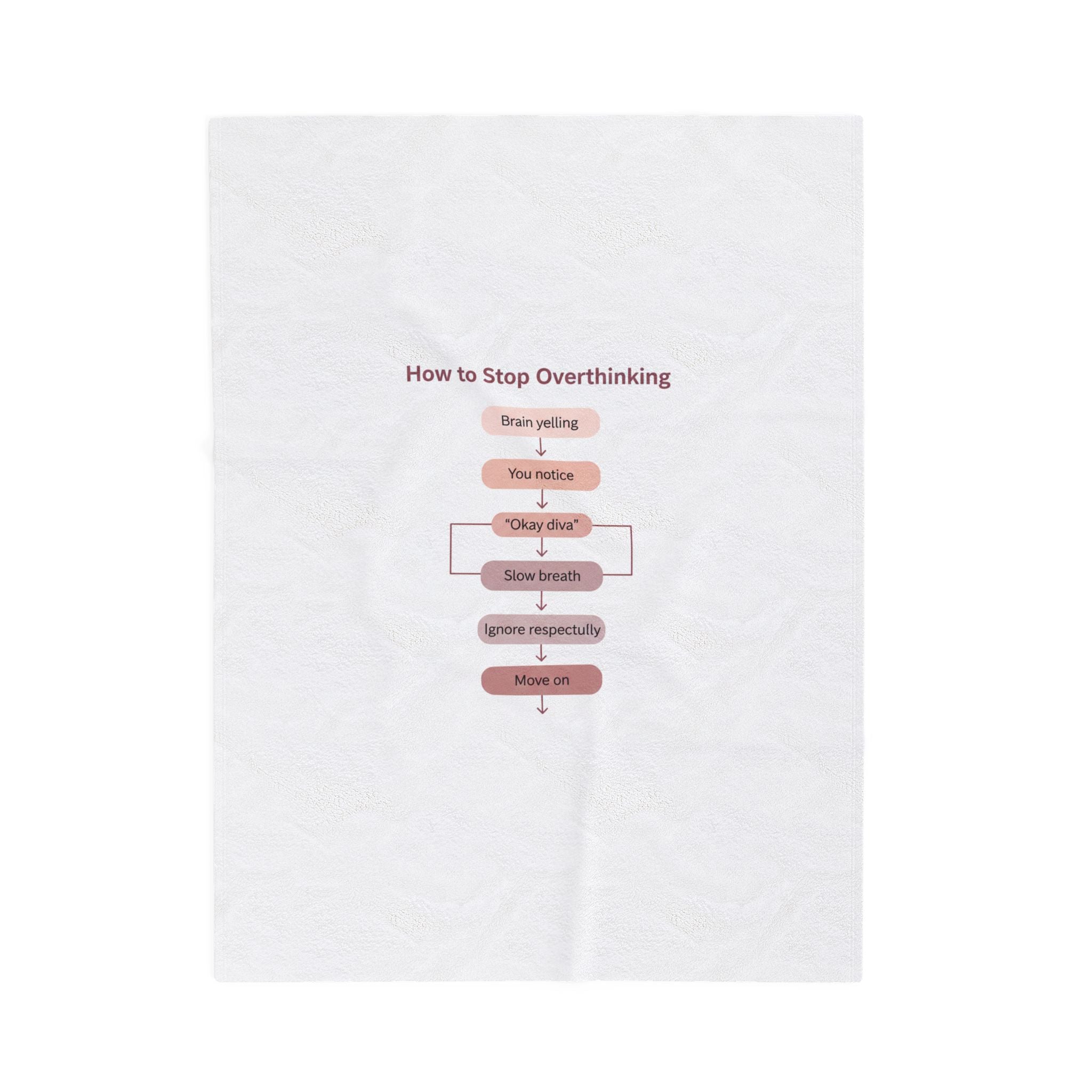 How to Stop Overthinking Blanket | Chart Humor, Minimal Diagram Velveteen Plush