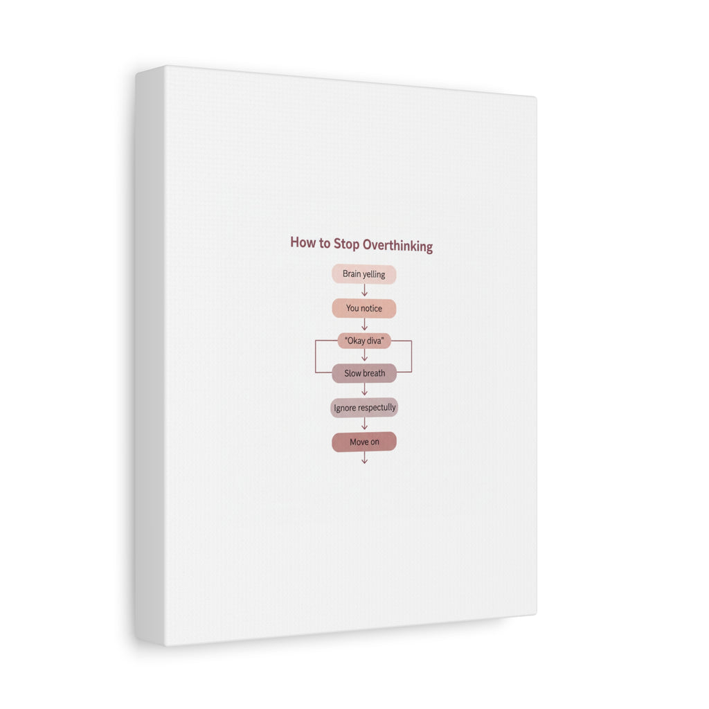 How to Stop Overthinking Canvas, Graphic Diagram Flowchart, Nerd Humor