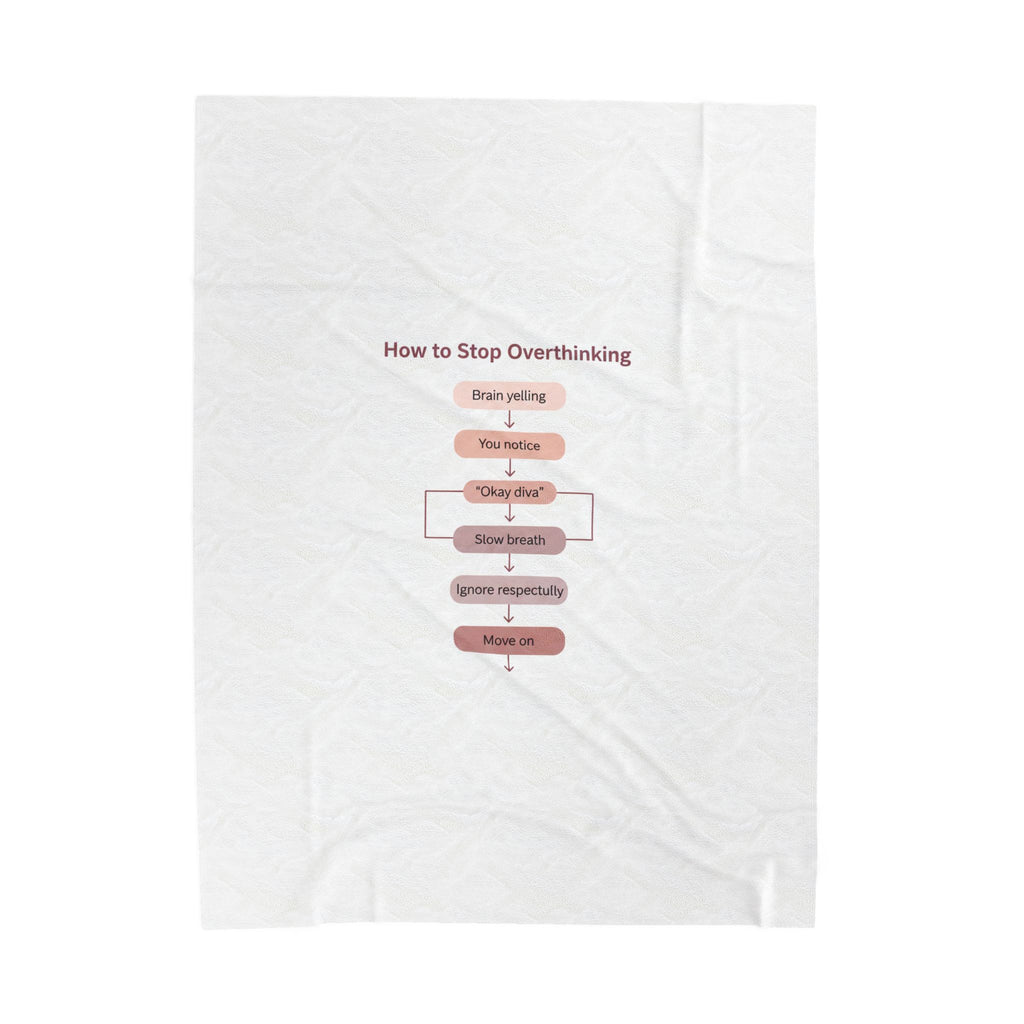 How to Stop Overthinking Blanket | Chart Humor, Minimal Diagram Velveteen Plush