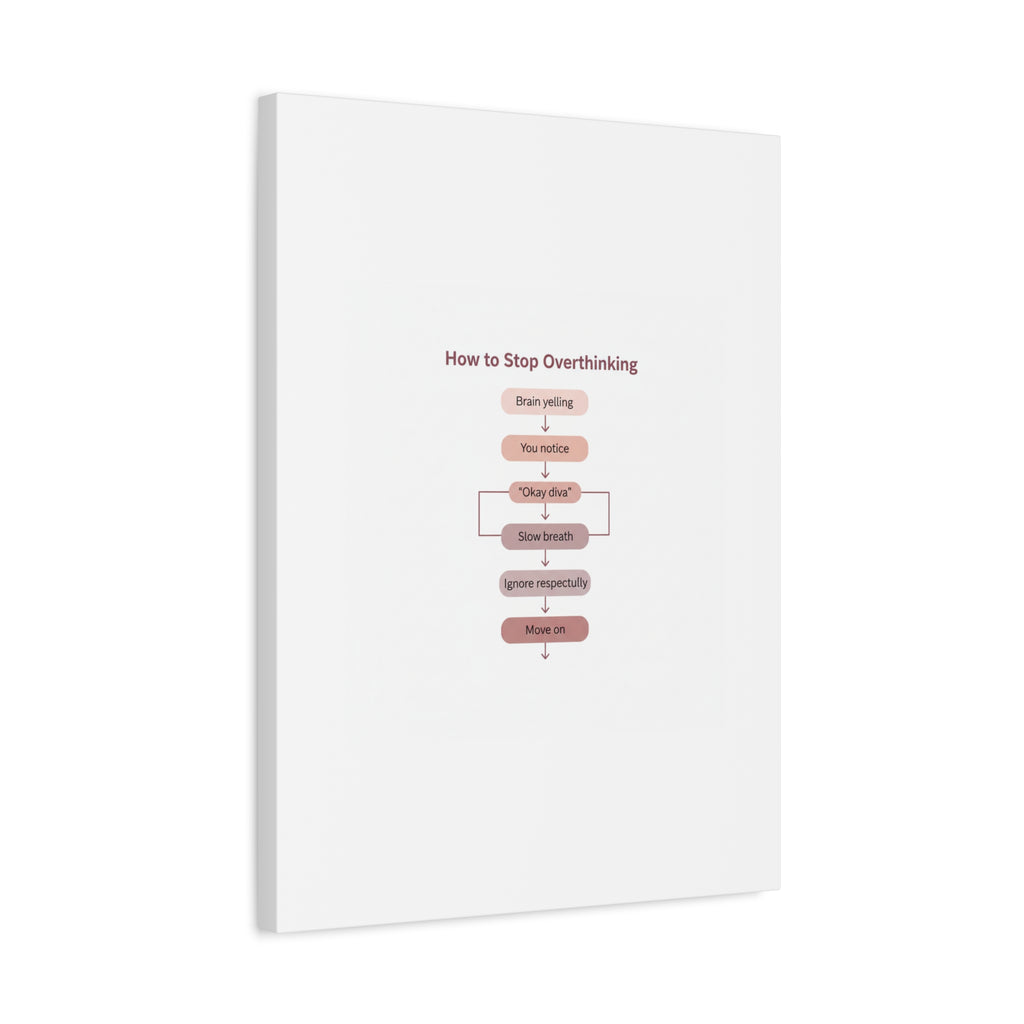 How to Stop Overthinking Canvas, Graphic Diagram Flowchart, Nerd Humor