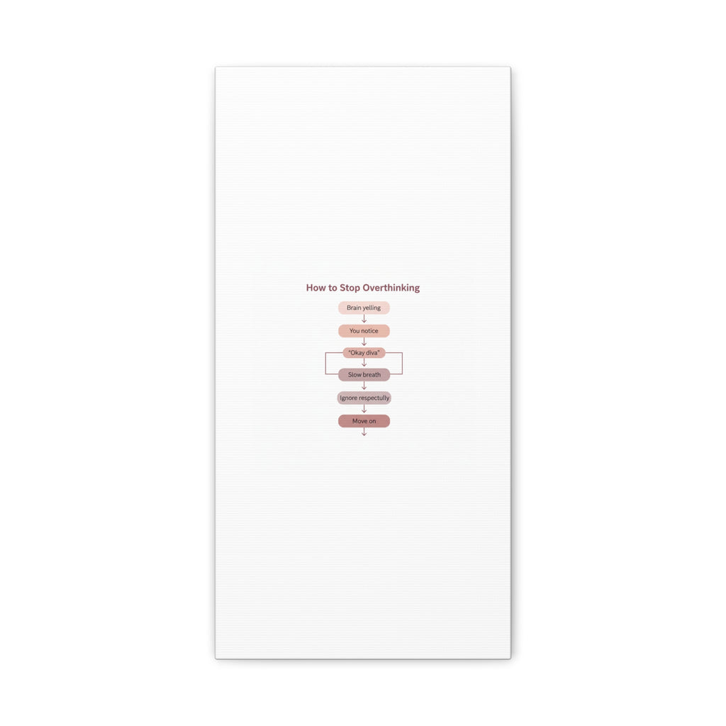 How to Stop Overthinking Canvas, Graphic Diagram Flowchart, Nerd Humor