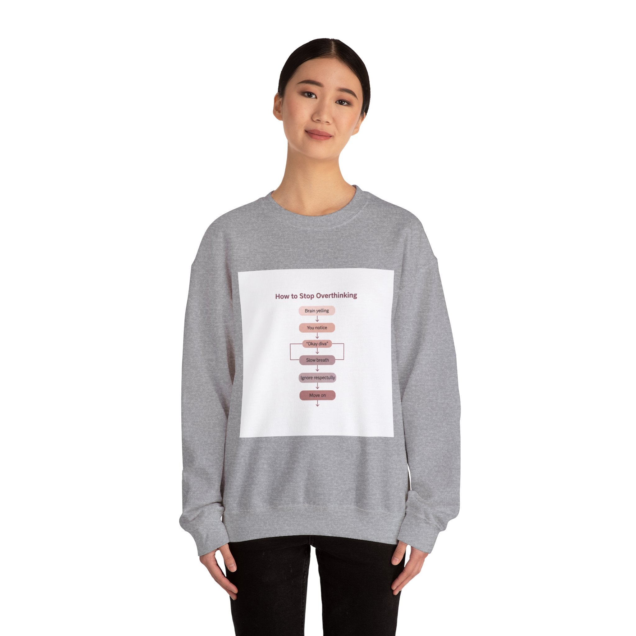 How to Stop Overthinking Flowchart Sweatshirt | Chart Humor, Nerd Diagram