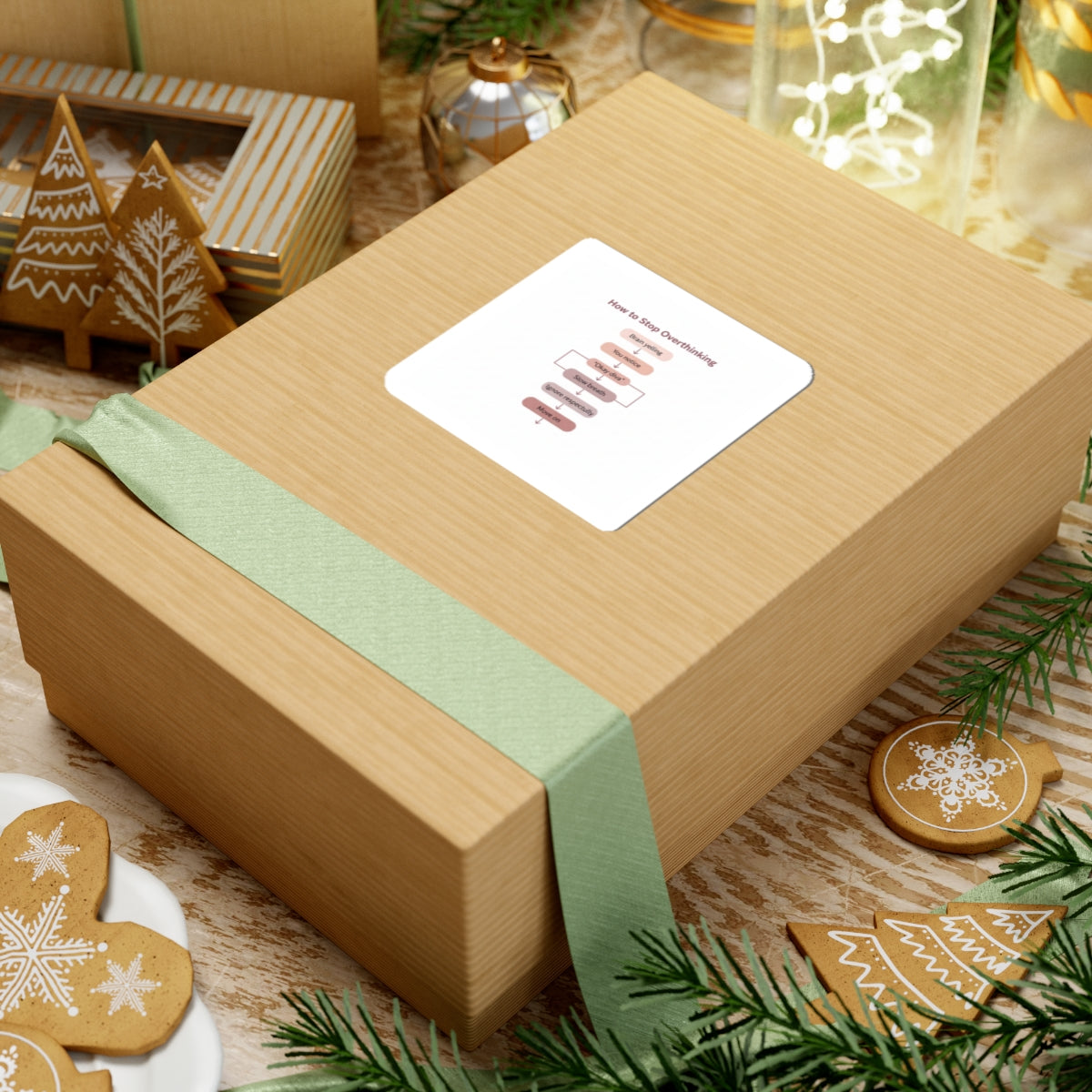 How to Stop Overthinking Diagram Kiss-Cut Stickers | Minimal Chart Humor