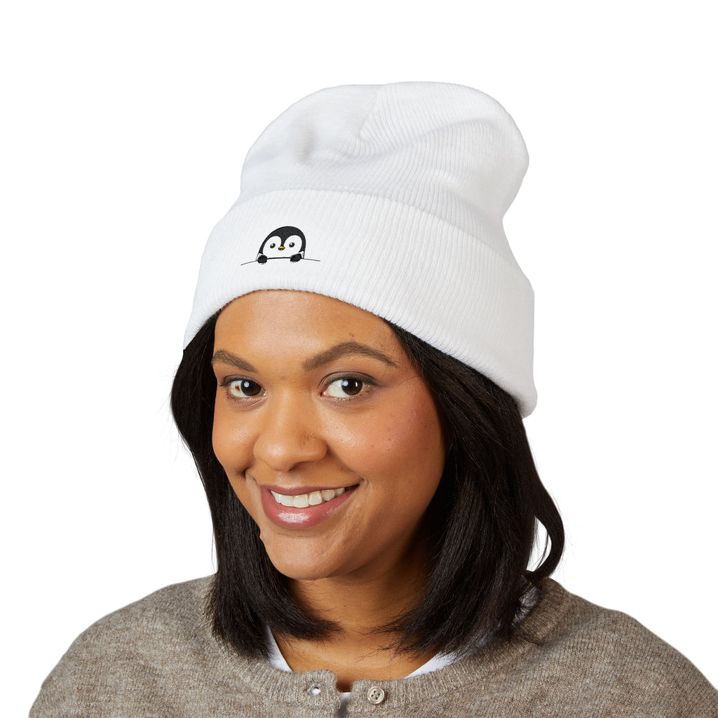 Cute Penguin Cuffed Beanie — Cute Winter Hat