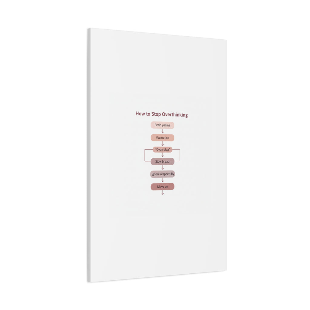 How to Stop Overthinking Canvas, Graphic Diagram Flowchart, Nerd Humor