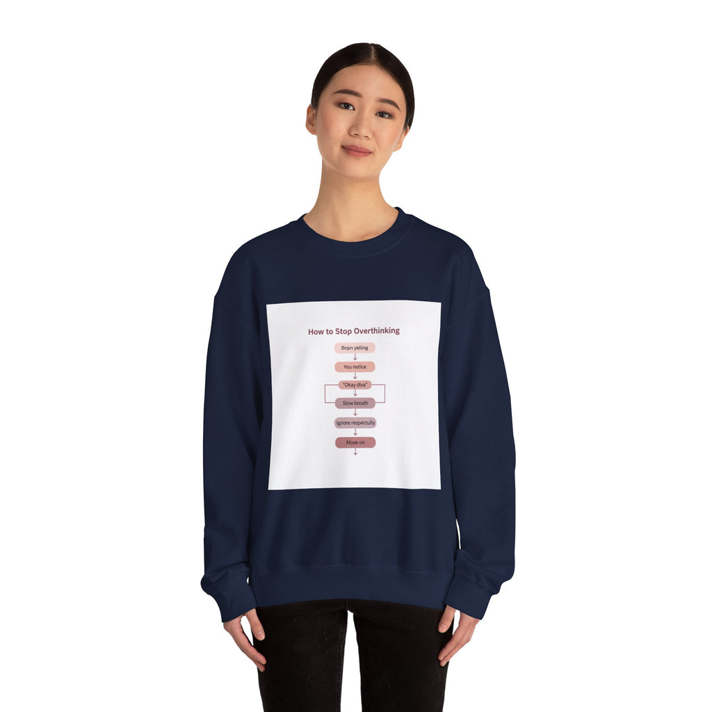 How to Stop Overthinking Flowchart Sweatshirt | Chart Humor, Nerd Diagram