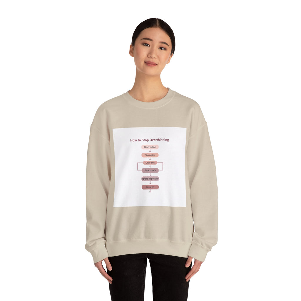 How to Stop Overthinking Flowchart Sweatshirt | Chart Humor, Nerd Diagram
