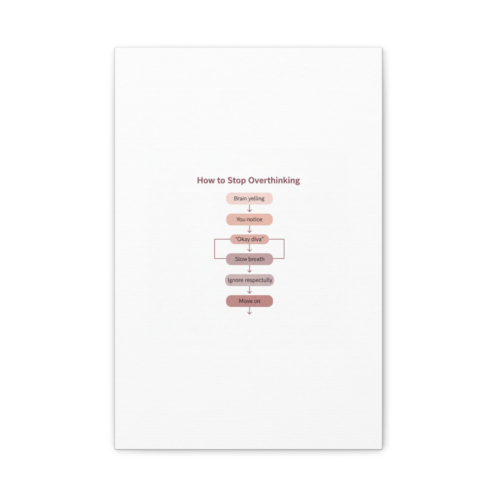 How to Stop Overthinking Canvas, Graphic Diagram Flowchart, Nerd Humor