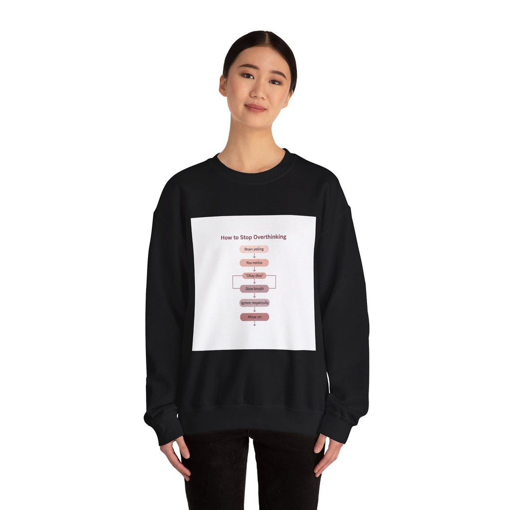 How to Stop Overthinking Flowchart Sweatshirt | Chart Humor, Nerd Diagram