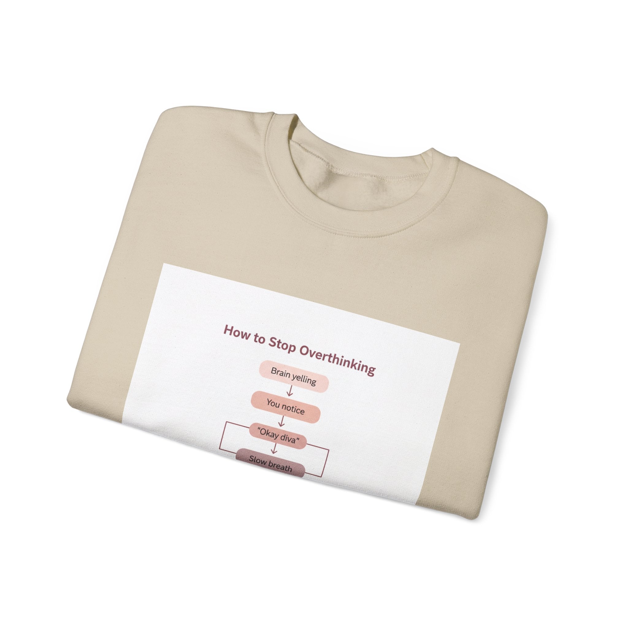 How to Stop Overthinking Flowchart Sweatshirt | Chart Humor, Nerd Diagram