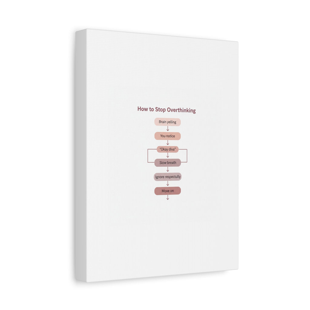 How to Stop Overthinking Canvas, Graphic Diagram Flowchart, Nerd Humor